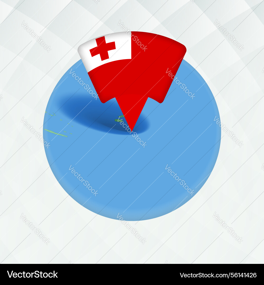 Tonga map highlighted with flag marker vector image