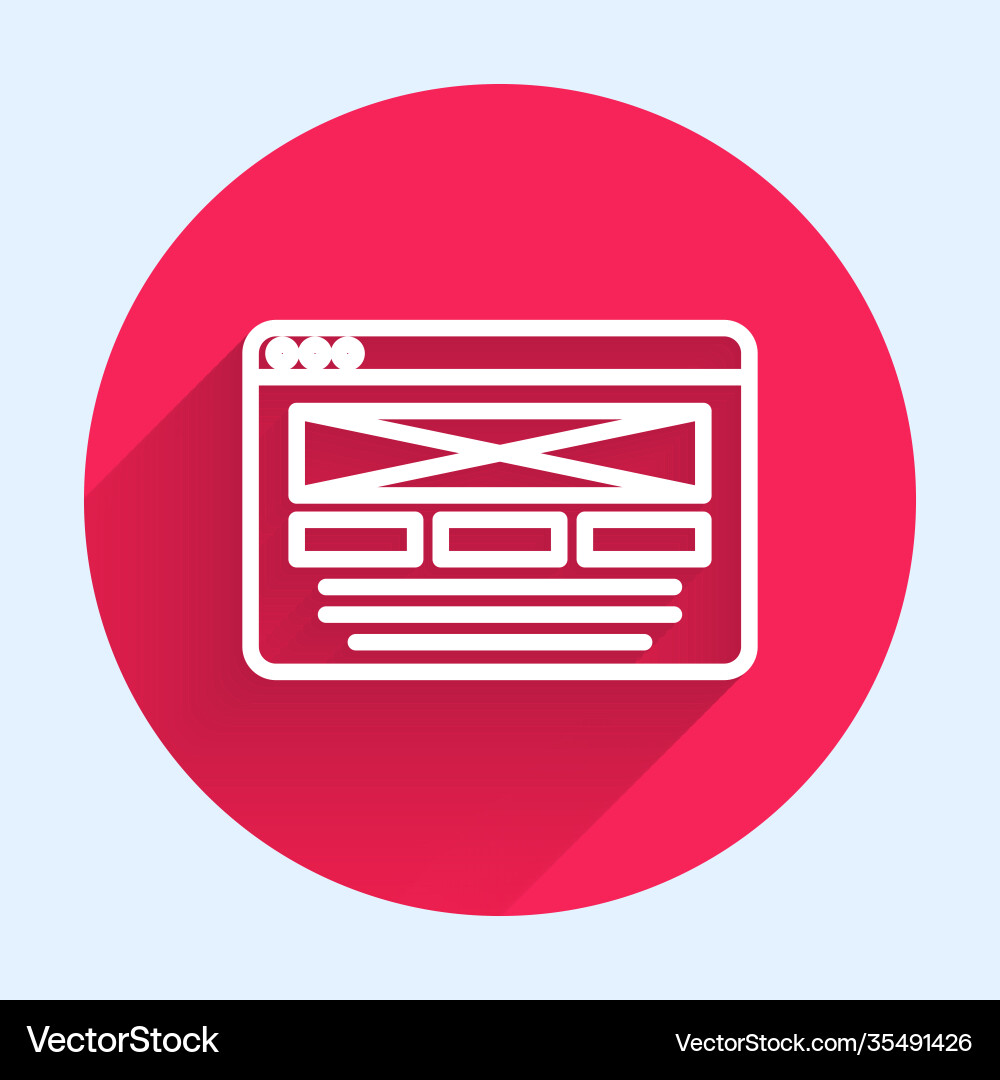 White line ui or ux design icon isolated with long White line ui or ux design icon isolated with long vector image