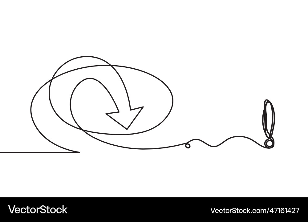 Abstract continuous lines arrows and exclamation Vector Image