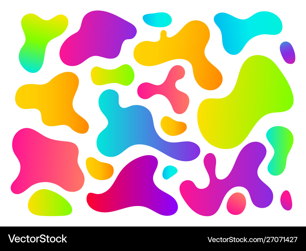 Abstract gradient fluid geometric shapes set Abstract gradient fluid geometric shapes set Vector Image