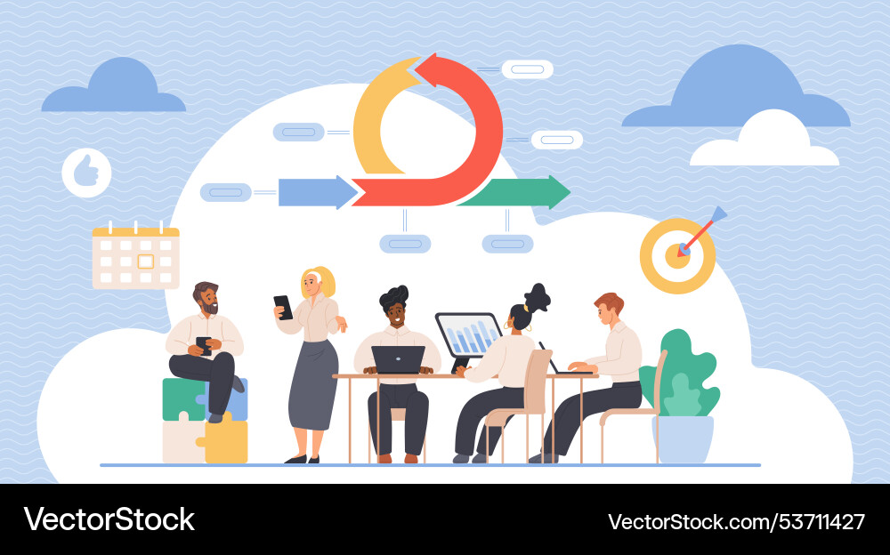Agile Projekt Workflow vektorbild