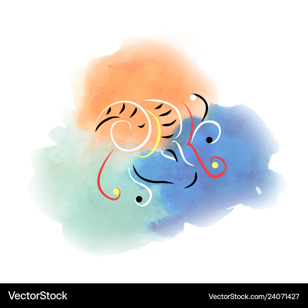 Aquarellbild der Widder Sternzeichen Vektorbild