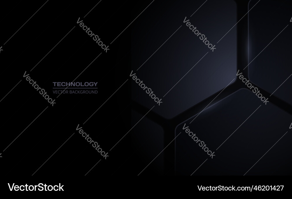 Black 3d hexagonal technology abstract Black 3d hexagonal technology abstract vector image