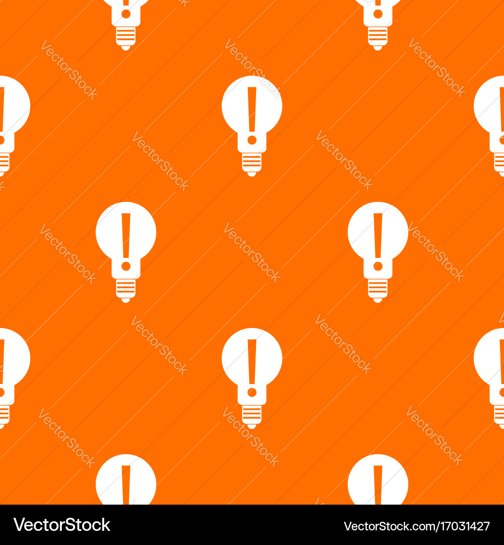 Bulb with exclamation mark inside pattern seamless Vector Image