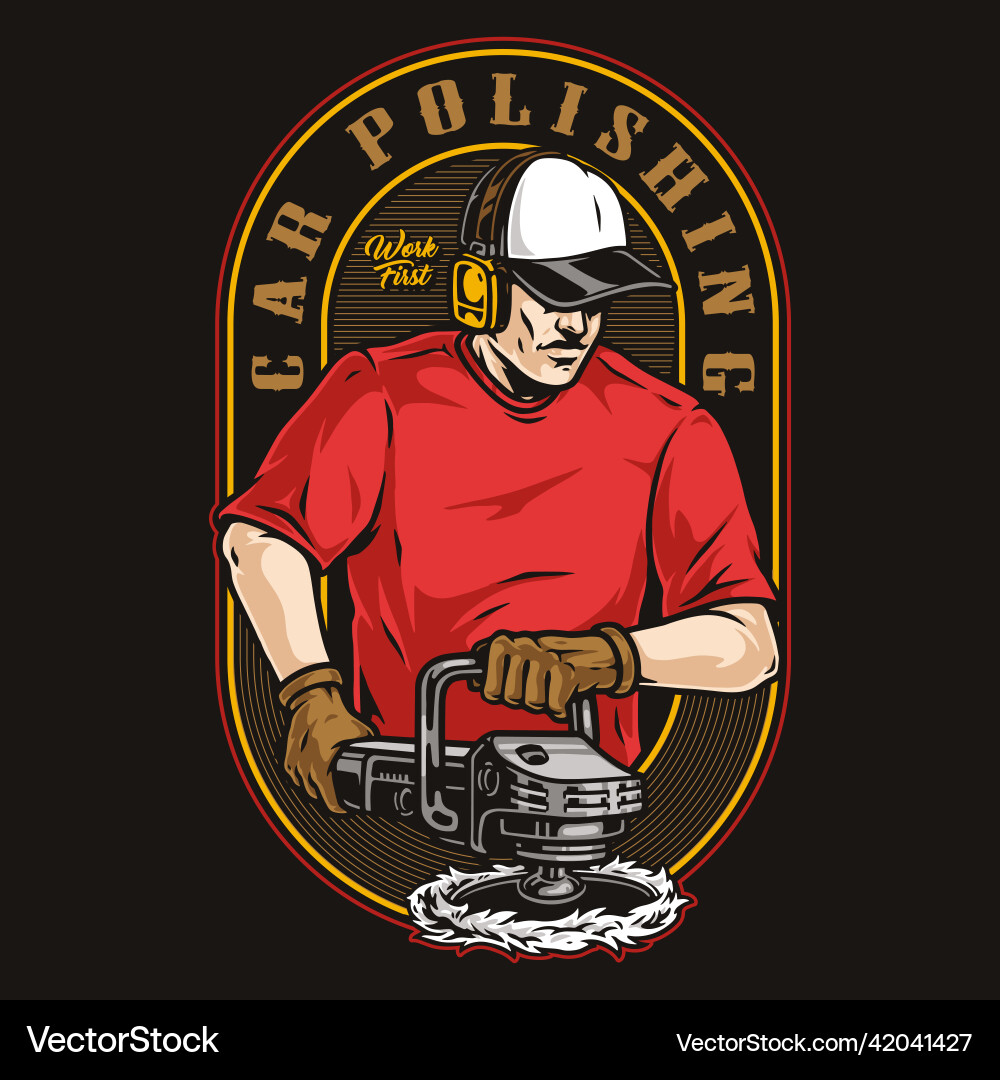 Car Polisher with Buffer Tool vector image