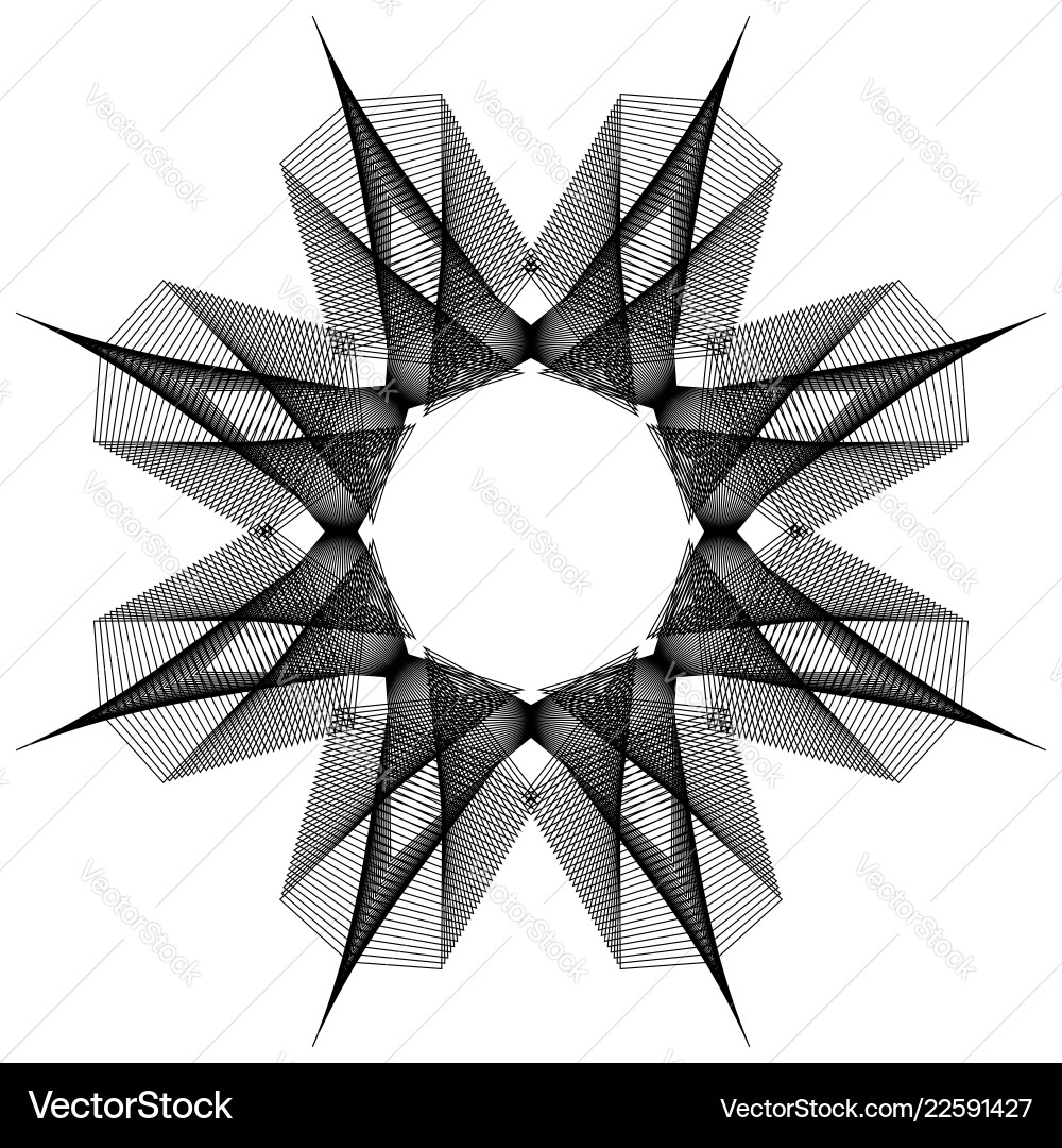 Circular geometric elements rotating radiating Circular geometric elements rotating radiating Vector Image