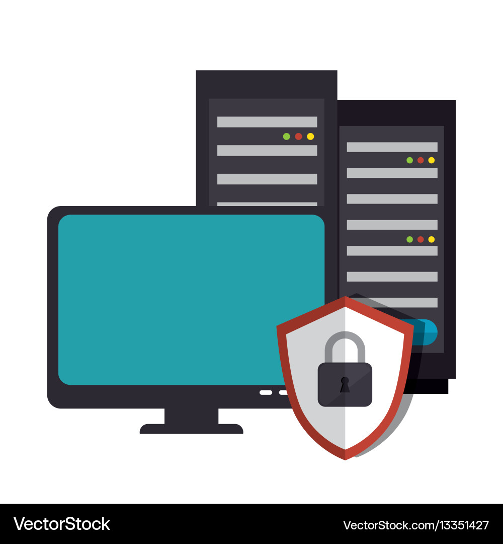 Computer desktop system icon vector image