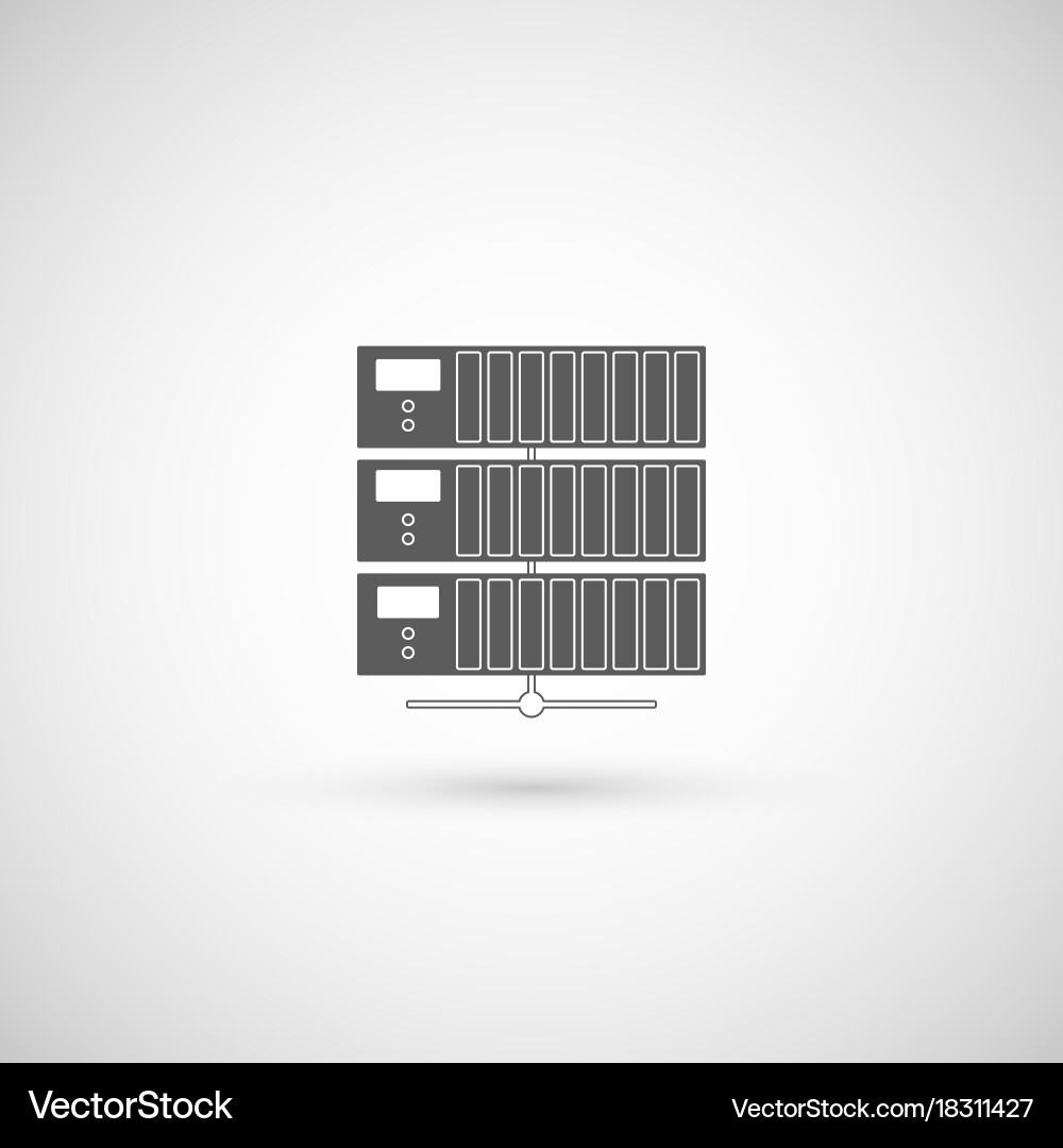 Computer server icon flat design vector image