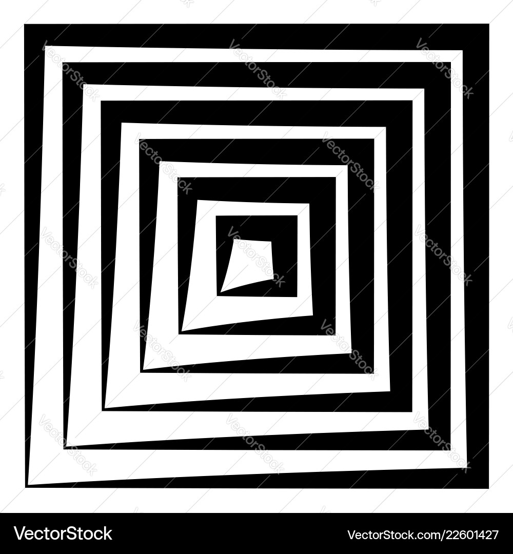 Concentric squares w dynamic irregular line Vector Image