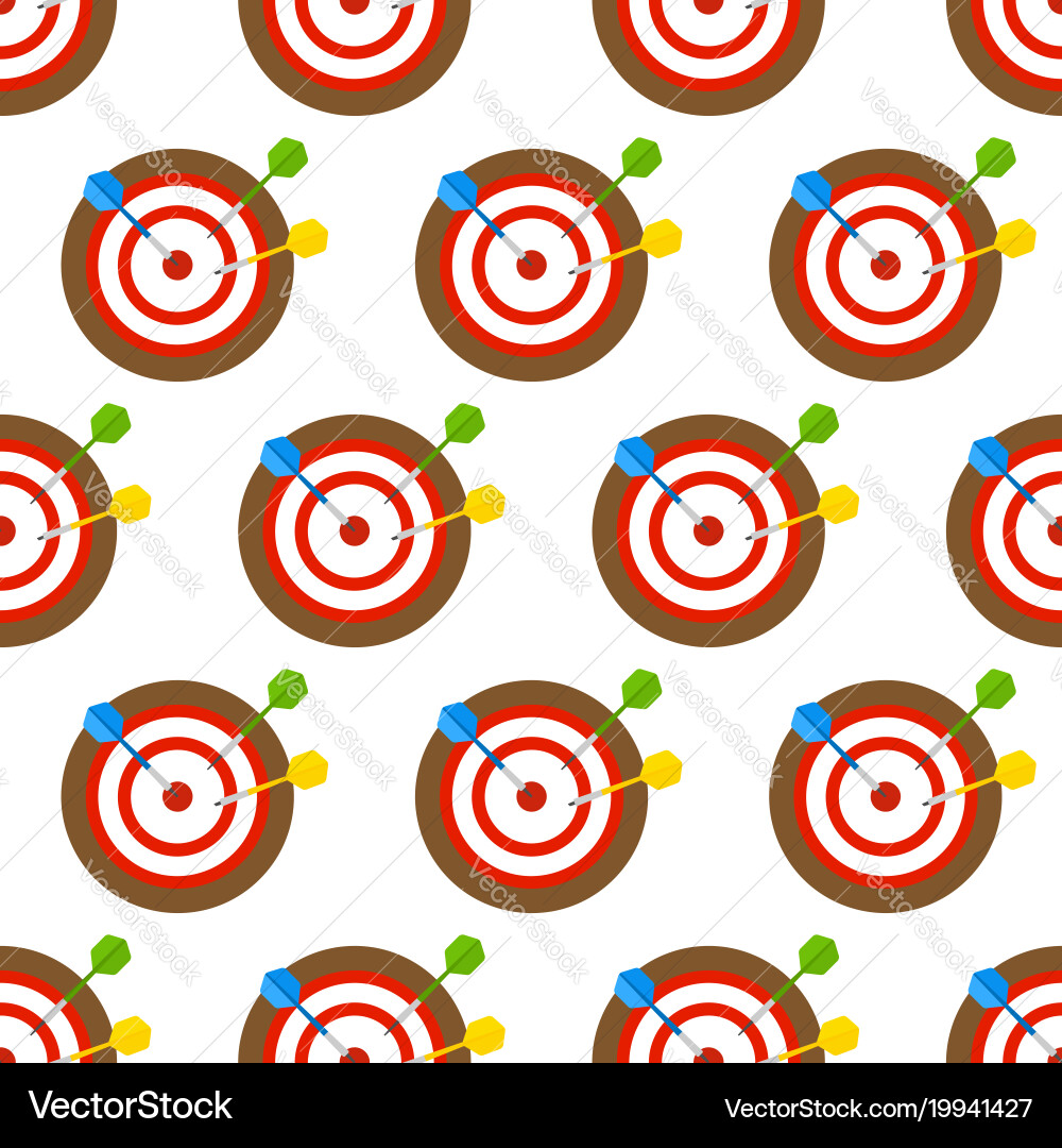 Dartboard and arrows seamless pattern Vector Image
