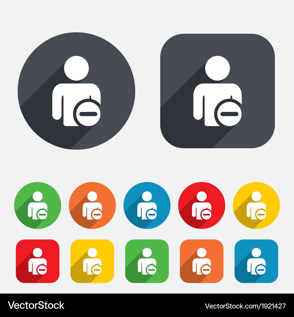 Delete User Icon - Remove Friend vector image