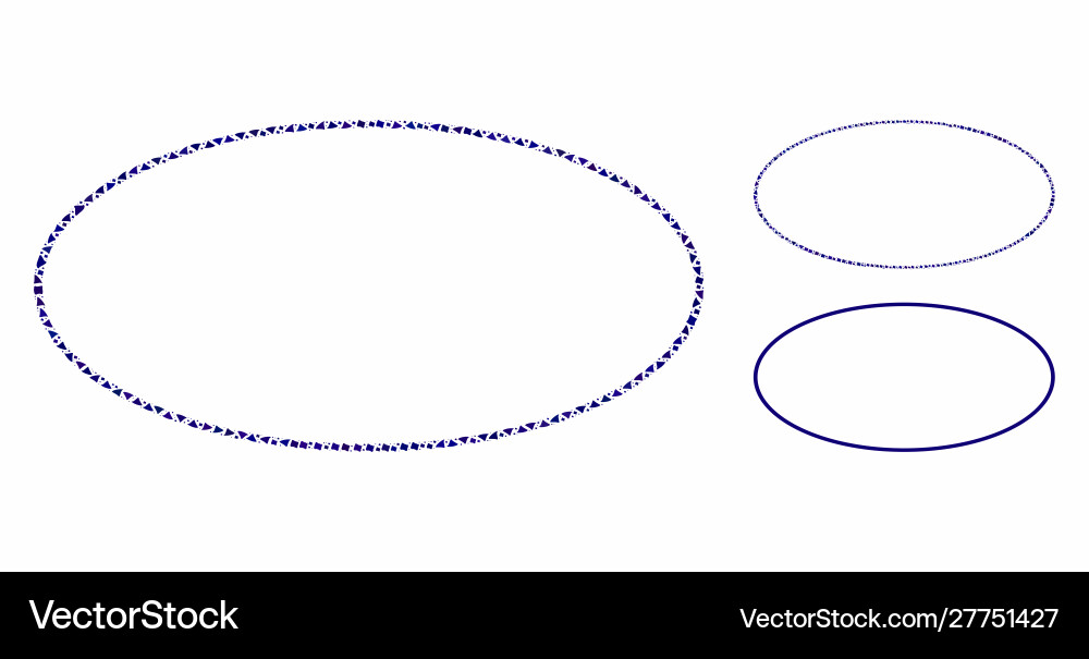 Ellipse frame mosaic icon raggy elements Ellipse frame mosaic icon raggy elements vector image