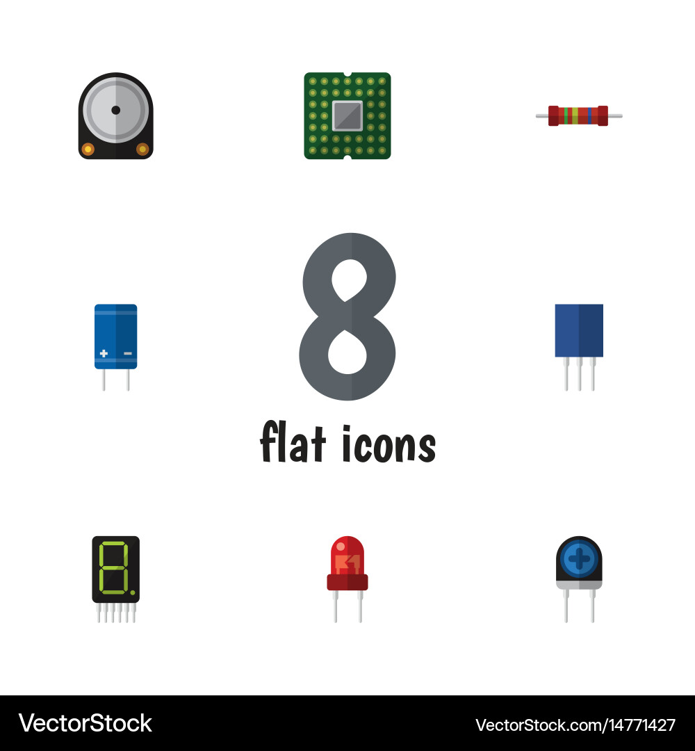 Flat device set of unit display resistance Vector Image