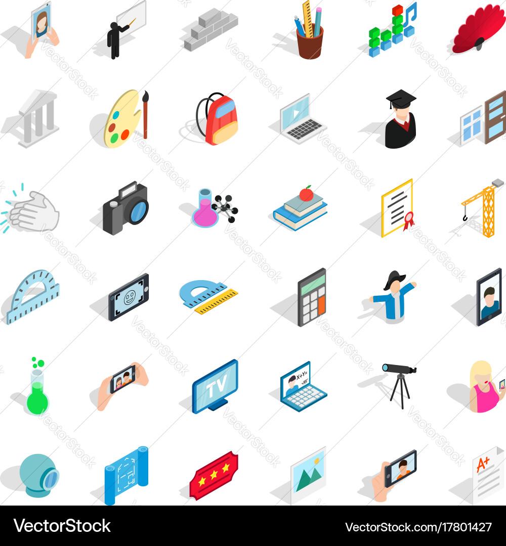Frame icons set isometric style Vector Image