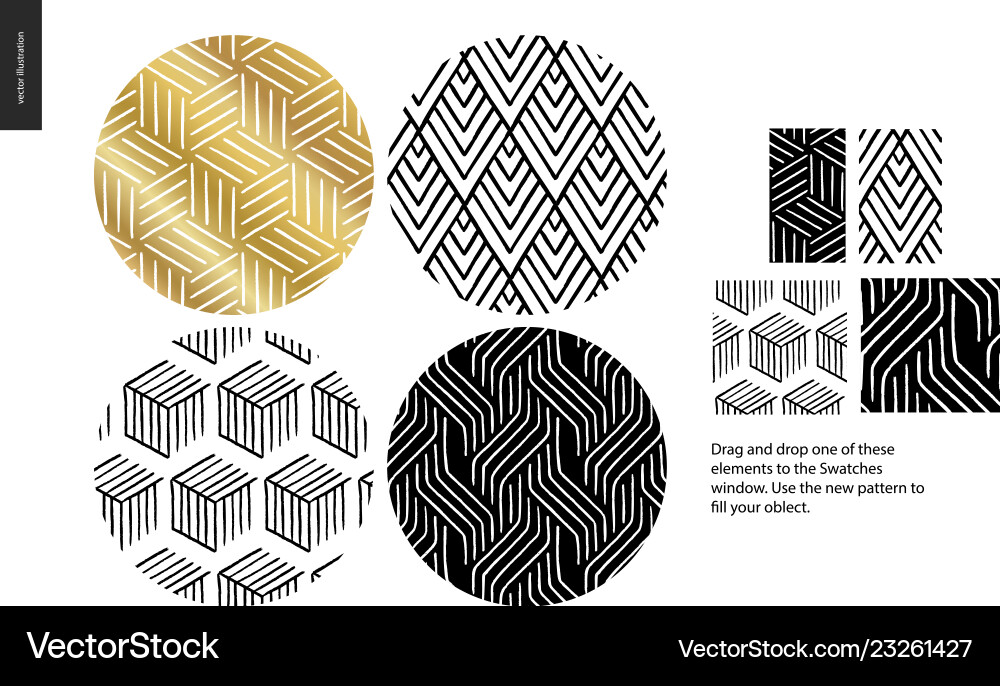 Hand drawn patterns - rounded Hand drawn patterns - rounded vector image