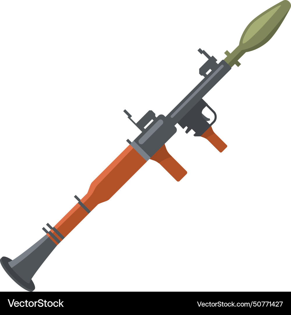 Hand rocket launcher explosive gun color icon vector image