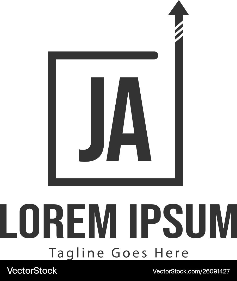 Initial ja logo template with modern frame Initial ja logo template with modern frame Vector Image