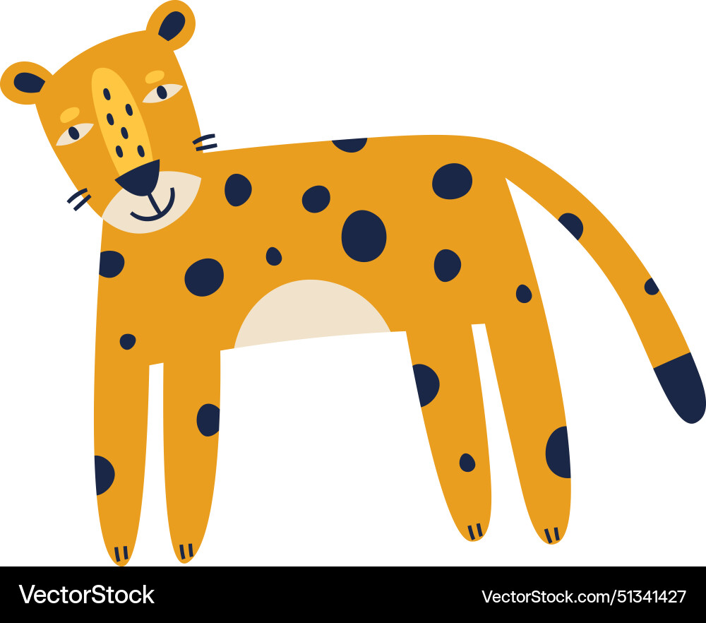 Leopard wild hand drawn Royalty Free Vector Image