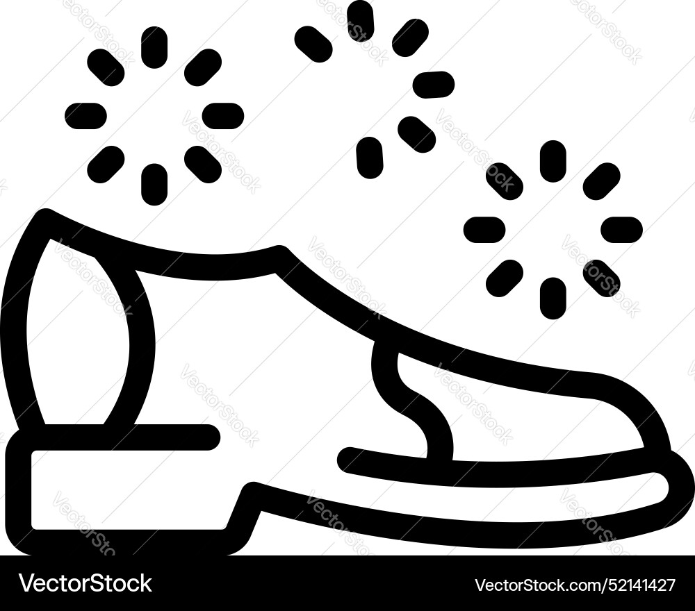 Man shoes shining with three sparkles surrounding Man shoes shining with three sparkles surrounding Vector Image