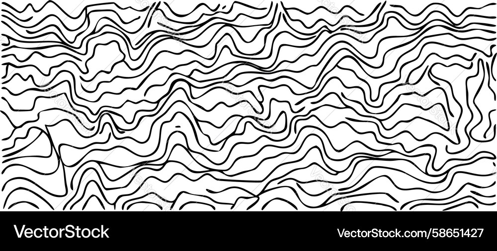 Monochrome Wavy Line Texture Vector Image