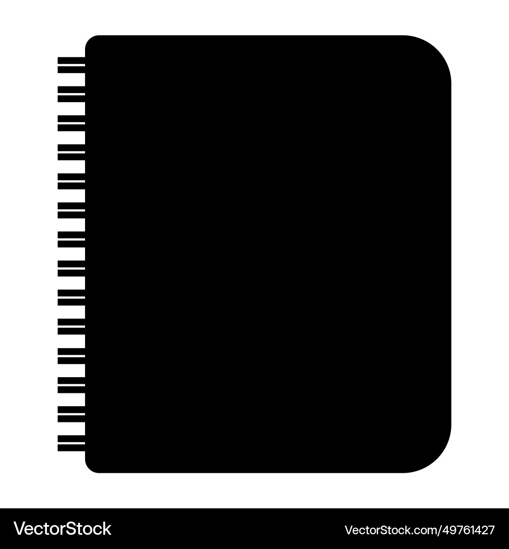 Notebook black icon on white background vector image