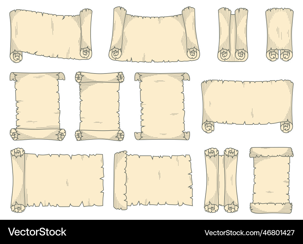 Old scroll design isolated on white background Old scroll design isolated on white background vector image