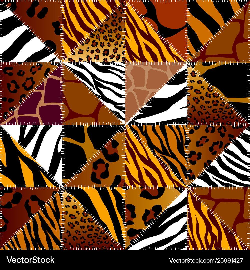 Patchwork textile pattern seamless quilting Patchwork textile pattern seamless quilting vector image