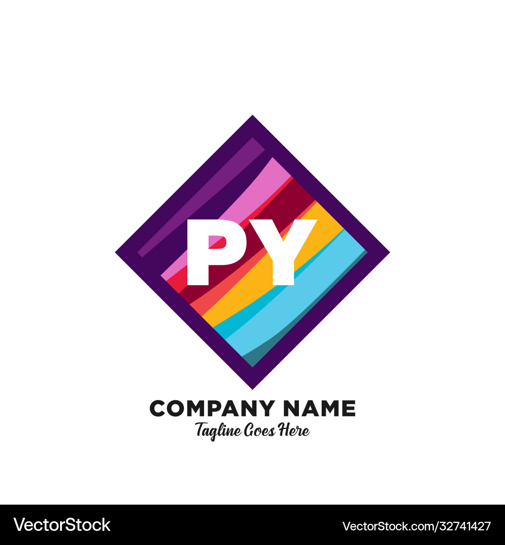 Py initial logo with colorful template Py initial logo with colorful template Vector Image