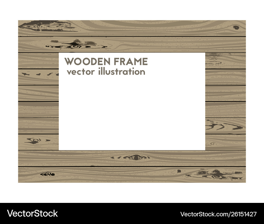 Rectangular frame made wood Rectangular frame made wood vector image