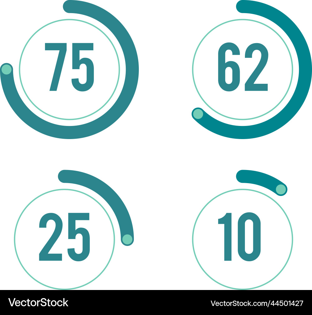 Round progress indicator infographic element Round progress indicator infographic element vector image