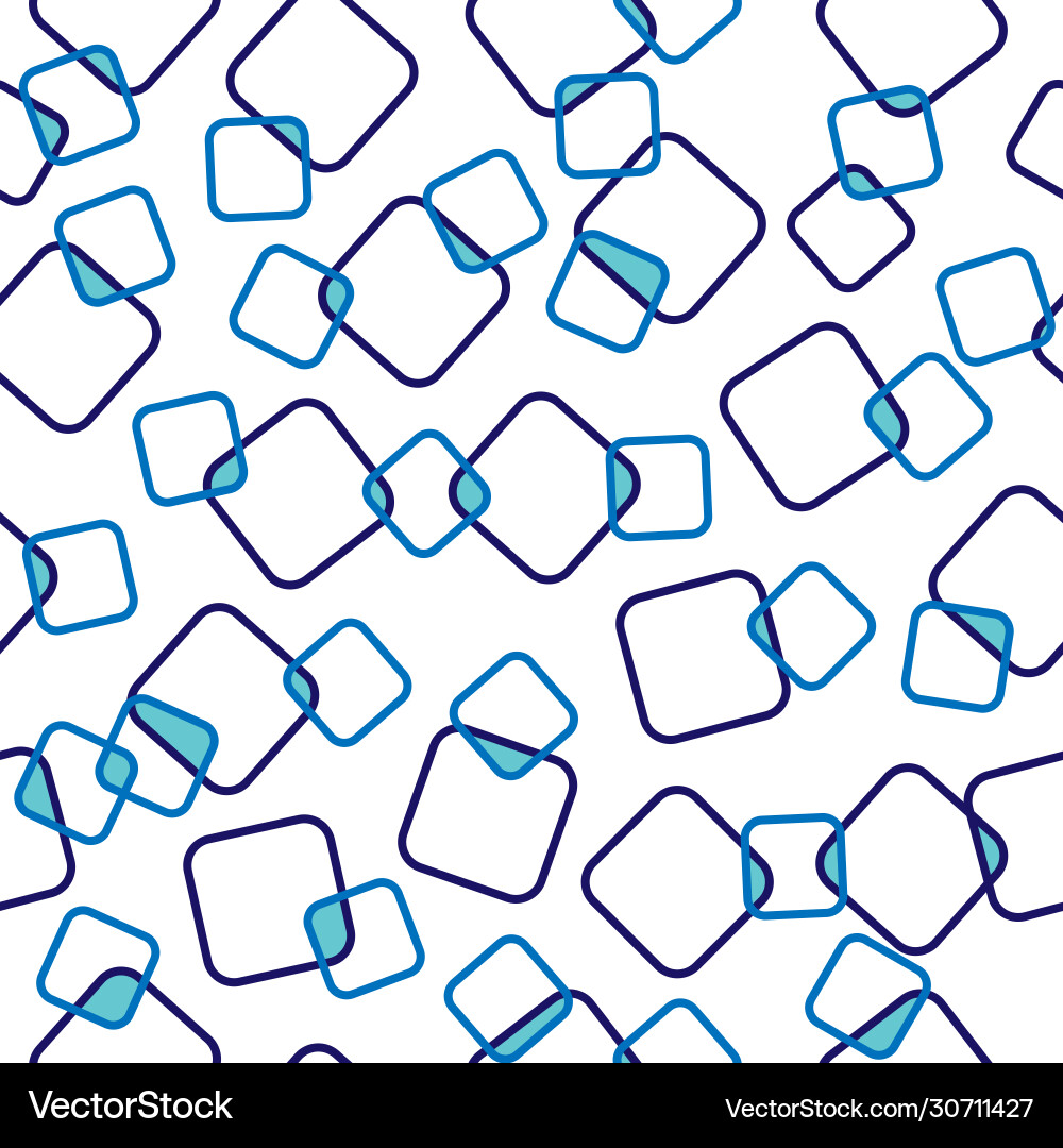 Seamless pattern blue intersecting squares Seamless pattern blue intersecting squares Vector Image