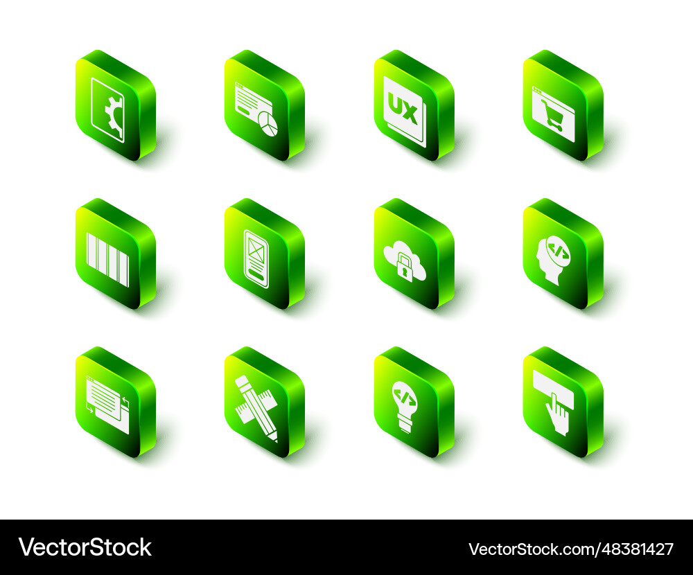 Set website statistic ui or ux design online Set website statistic ui or ux design online vector image
