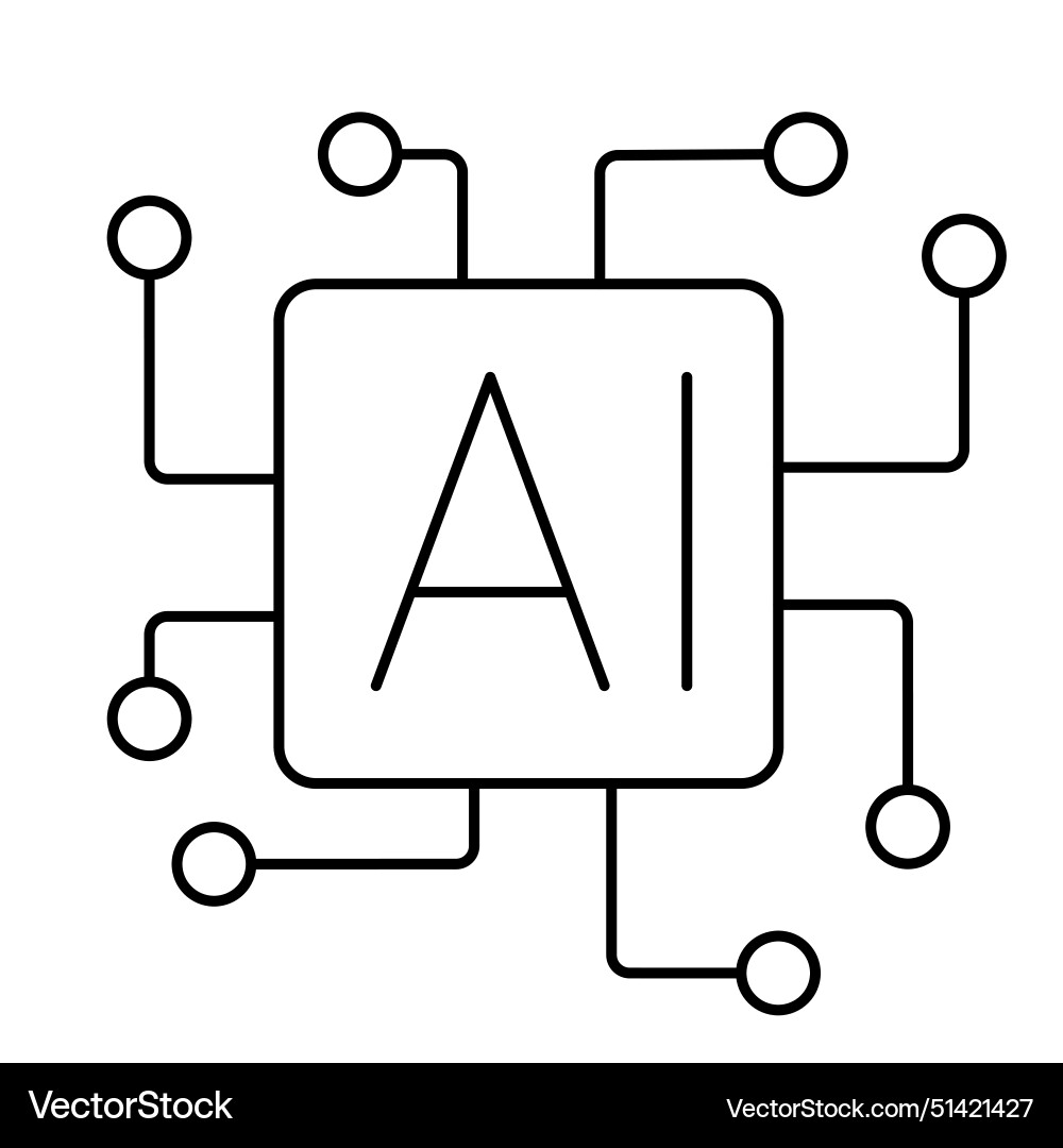 Simple linear artificial intelligence icon Simple linear artificial intelligence icon vector image