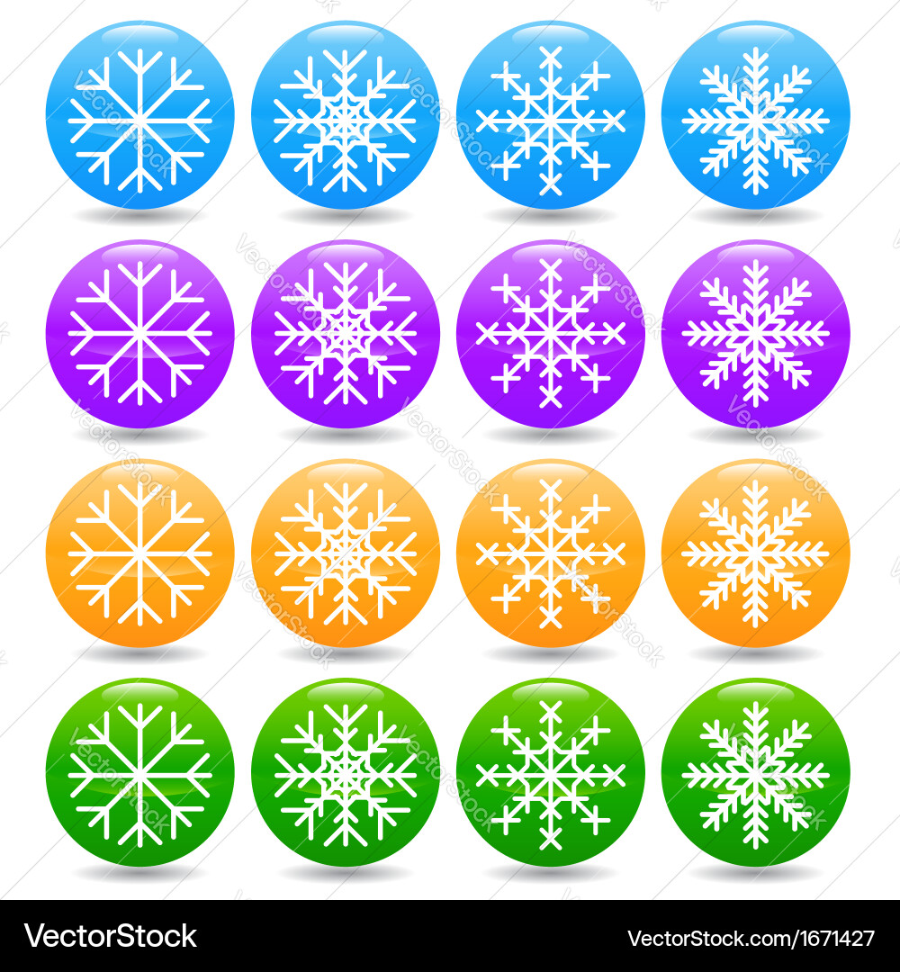 Snowflake set vector image