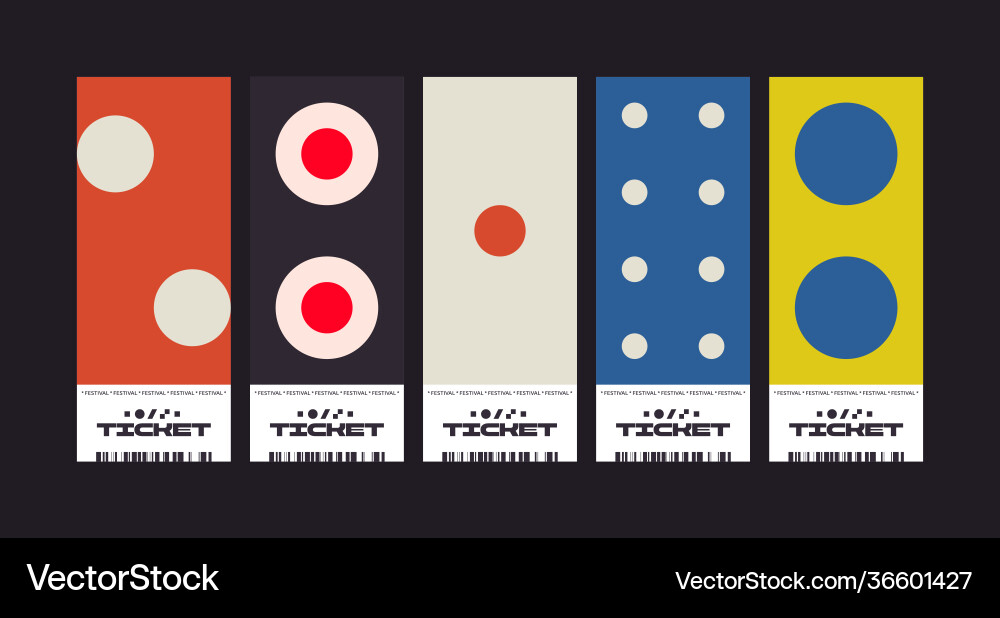 Ticket abstract design template vector image