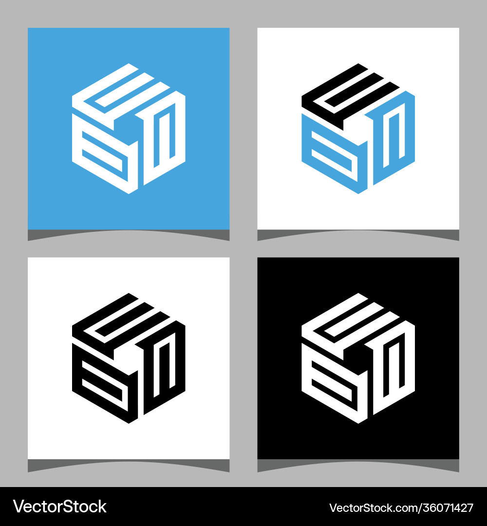 UCC Initial Logo Concept - Hexagonal Shape vector image