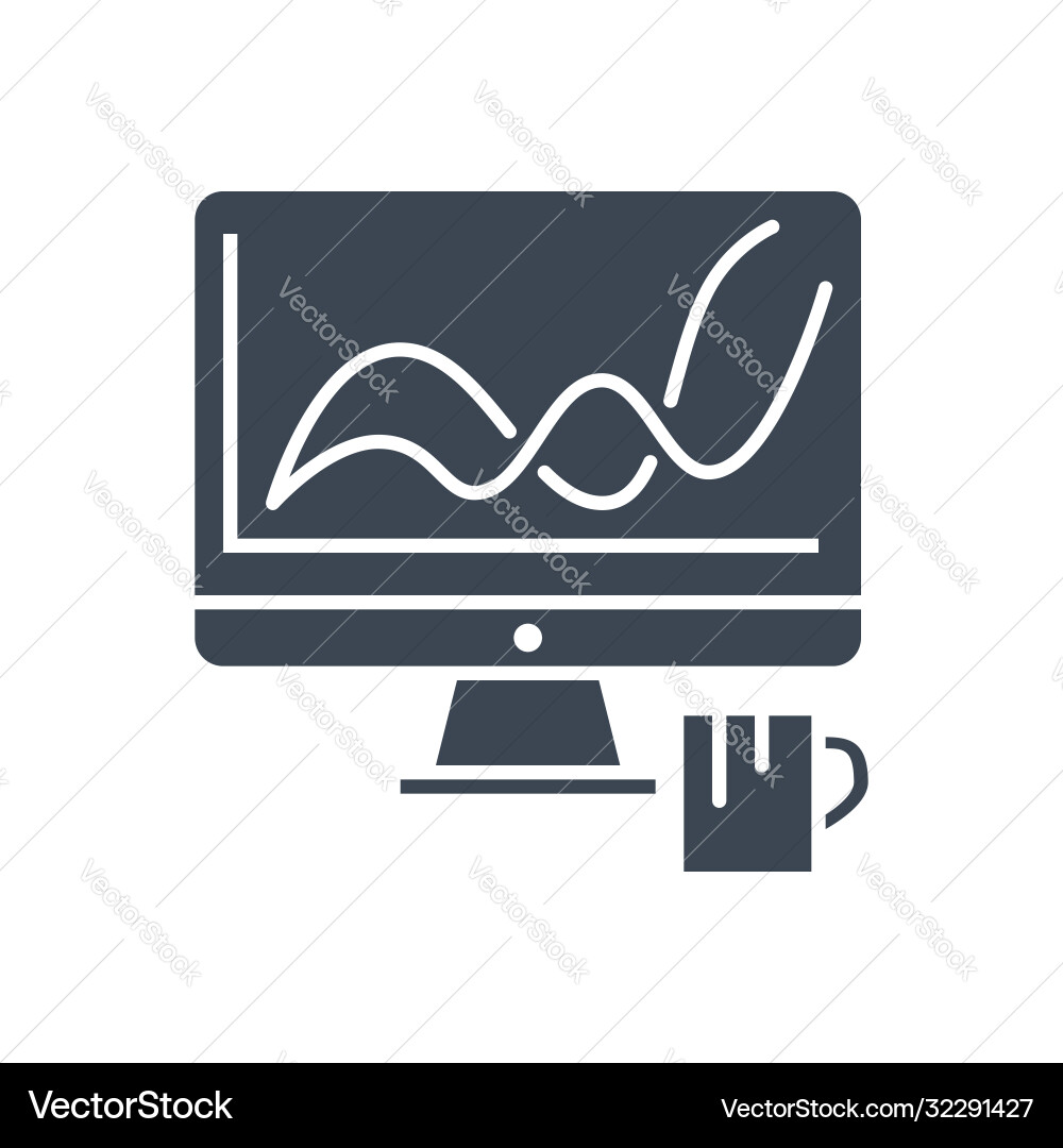 Web analytics glyph icon Web analytics glyph icon vector image
