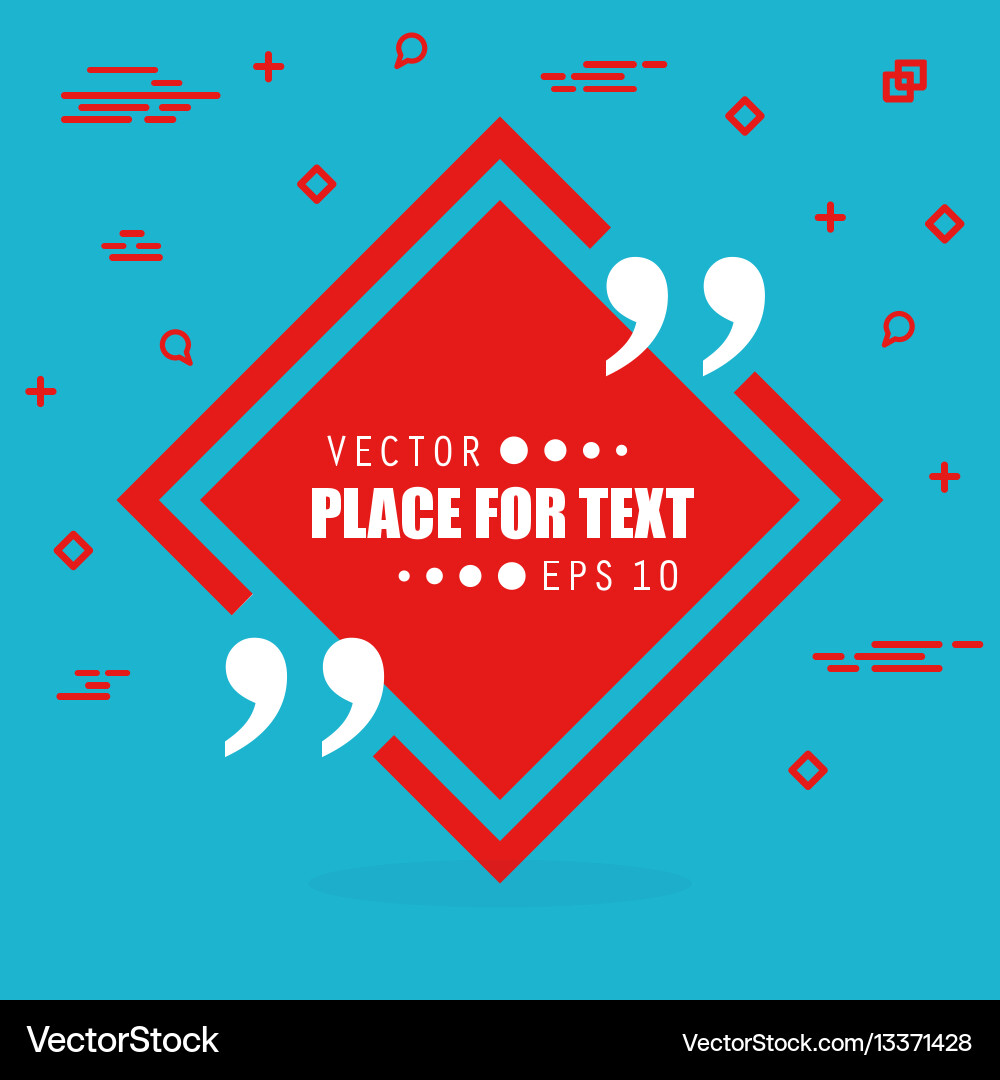 Abstract concept empty speech square quote Vector Image