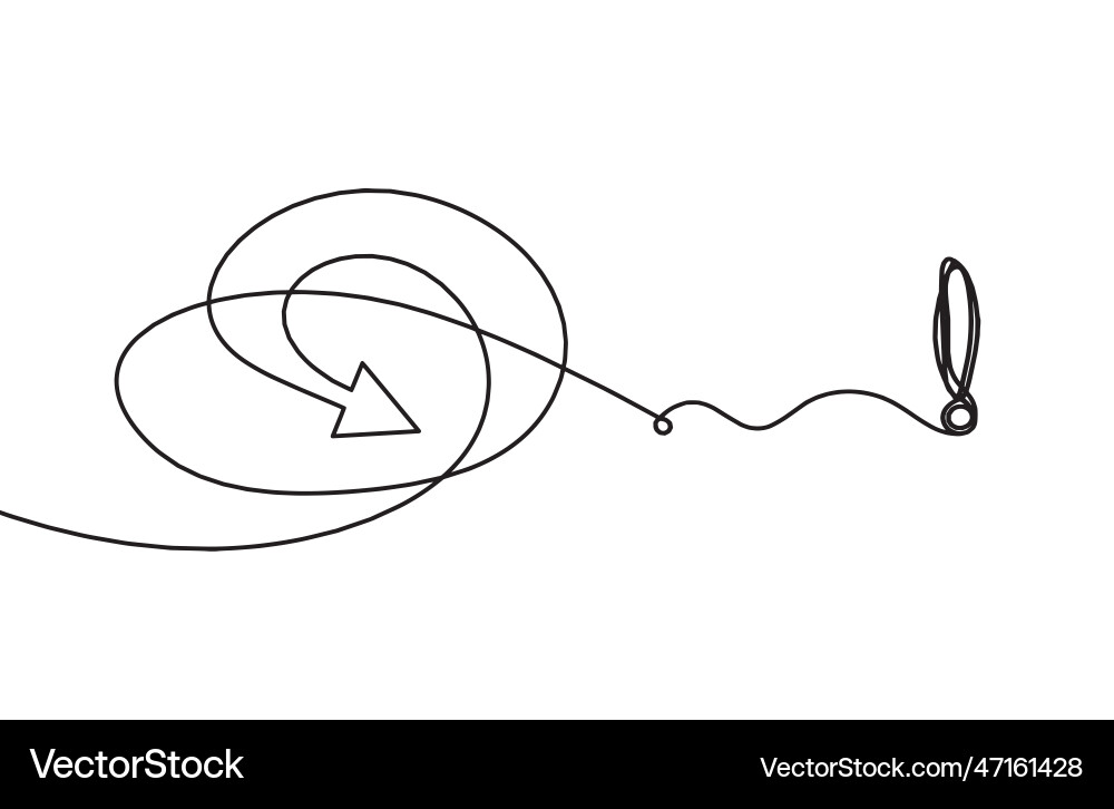 Abstract continuous lines arrows and exclamation vector image