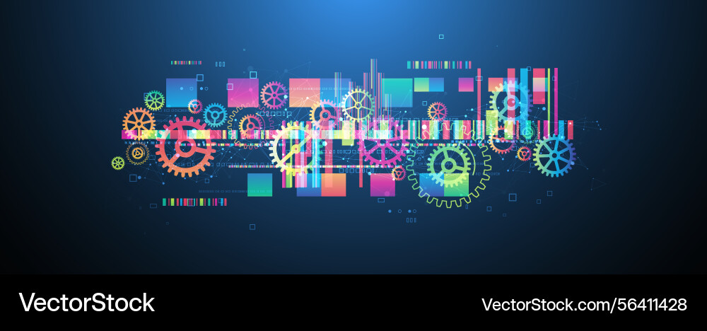 Abstract technological background with colored Abstract technological background with colored vector image