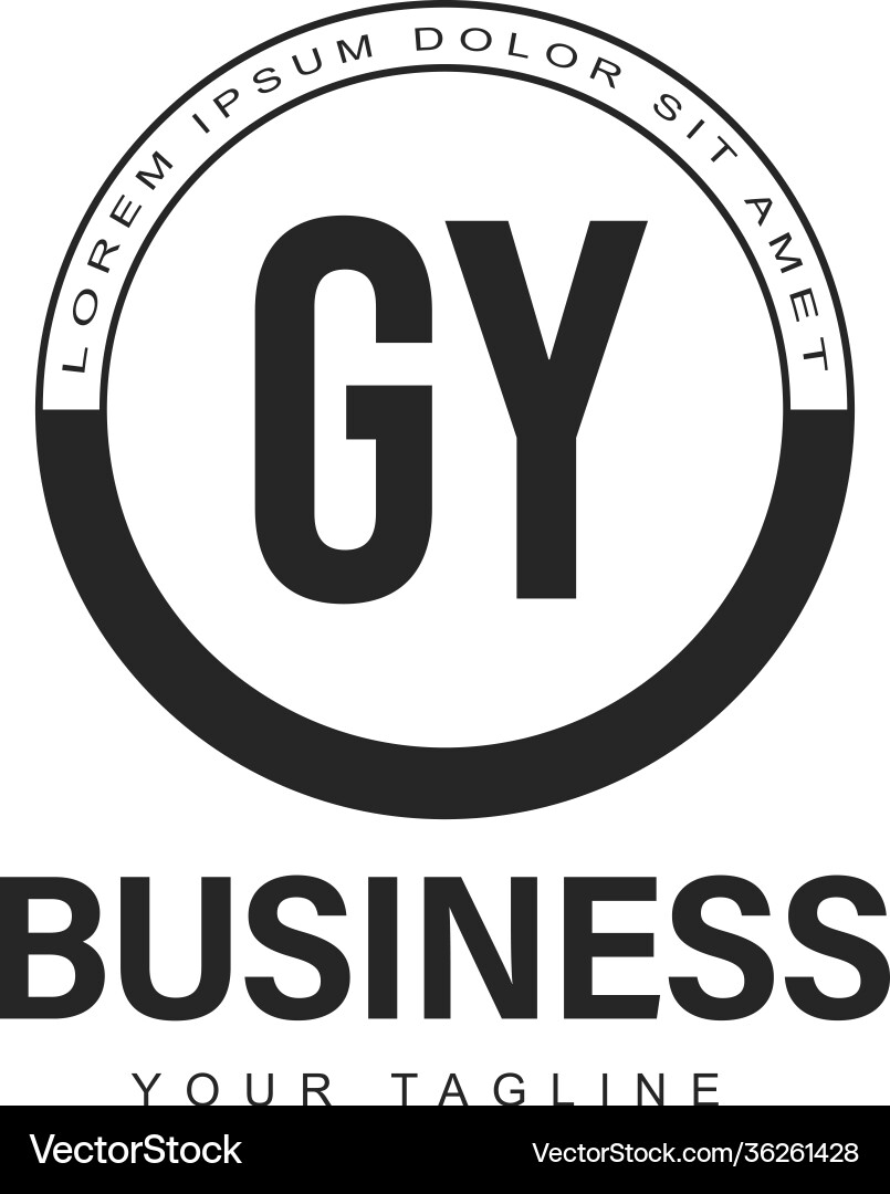 Gy initial a logo design with abstract style Gy initial a logo design with abstract style vector image