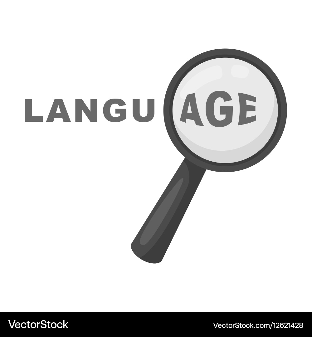 Learning foreign language icon in monochrome style Vector Image