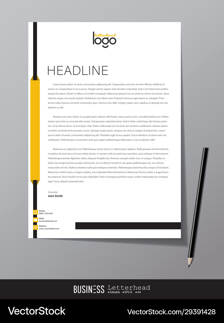 Letterhead modern design template and mockup Letterhead modern design template and mockup vector image