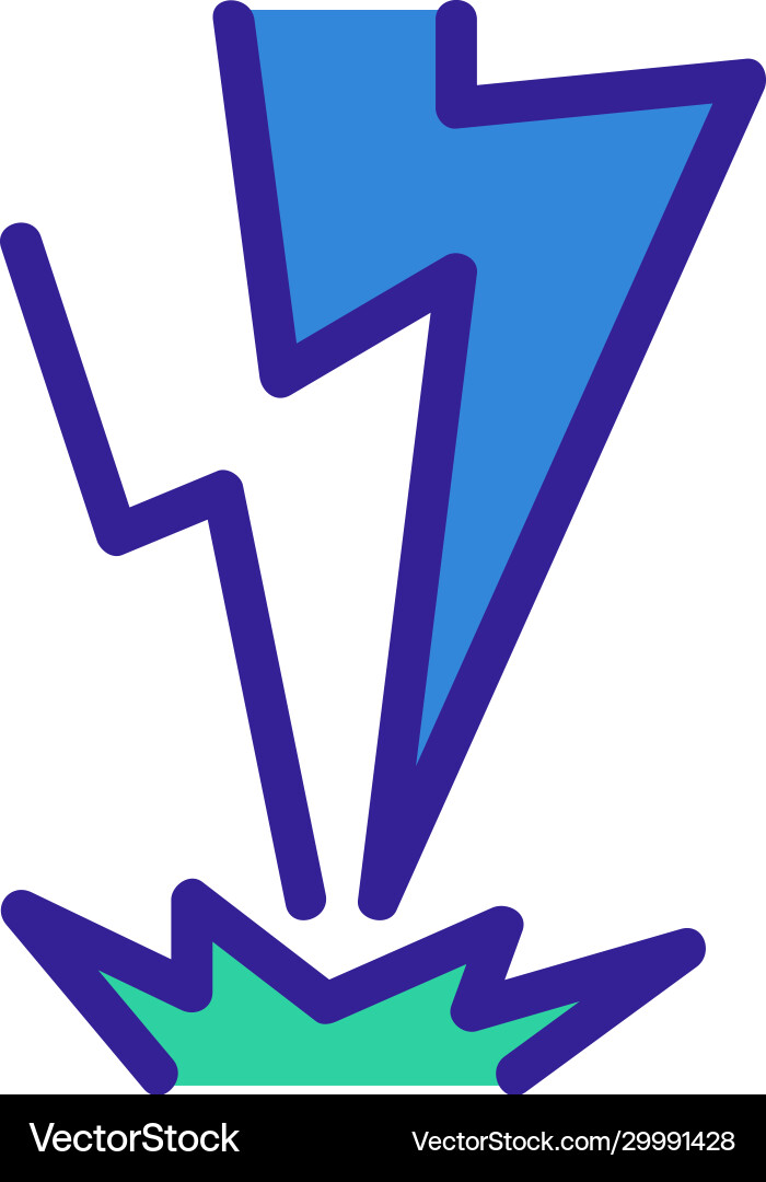 Lightning icon isolated contour symbol Vector Image