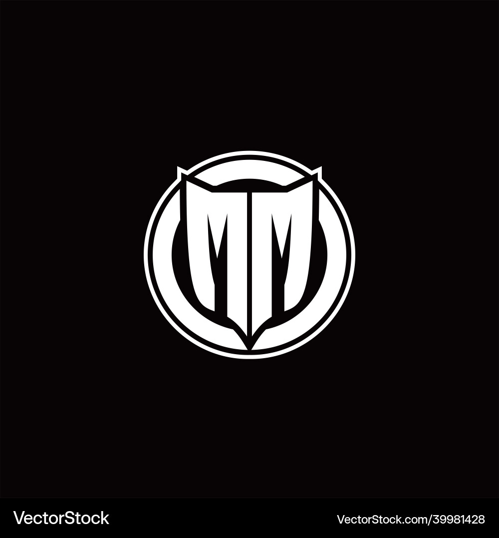 Mm logo monogram with shield and circluar shape Vector Image