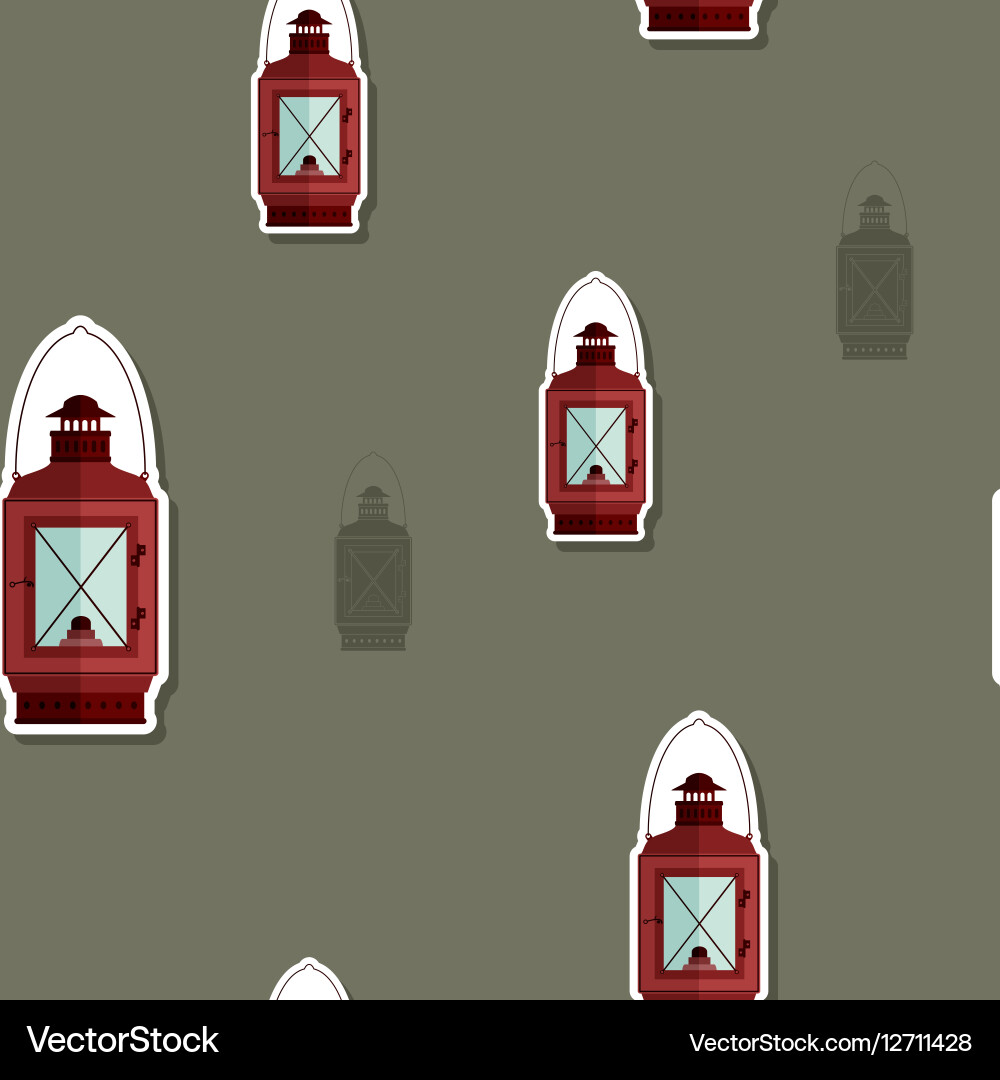 Seamless pattern with lanterns vector image