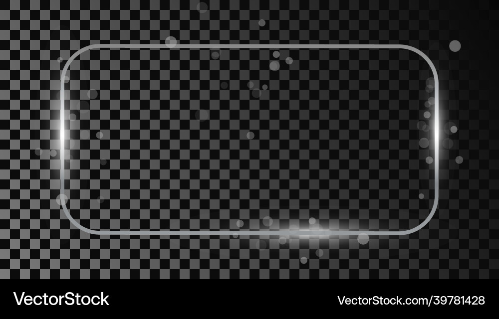 Silver glowing rounded rectangular frame Silver glowing rounded rectangular frame vector image