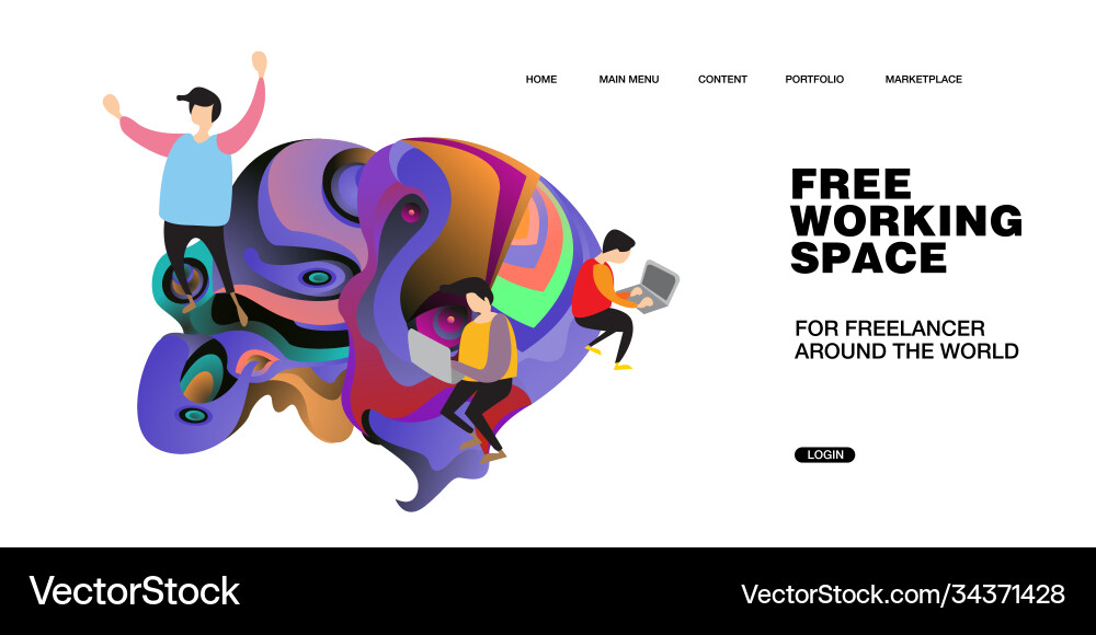 Working space and design for website presentation Vector Image