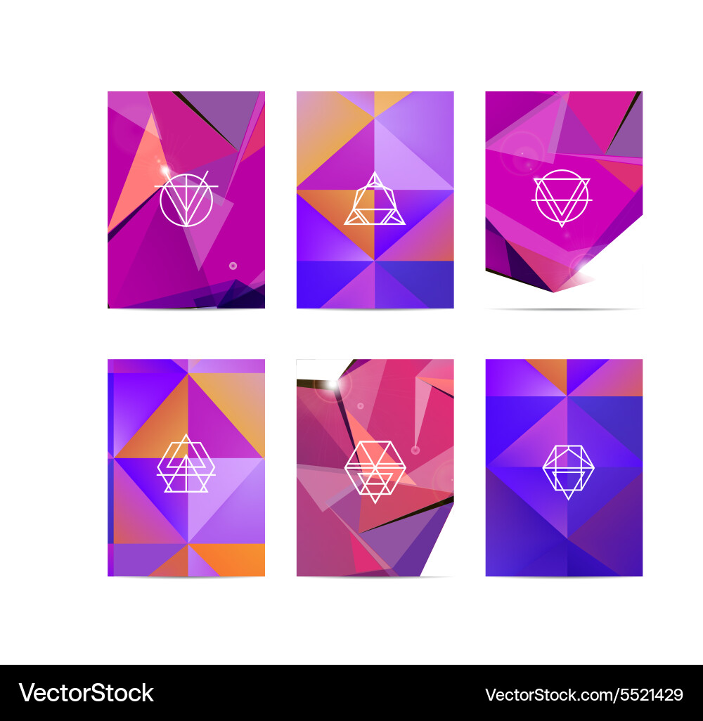 Abstract colorful user interface template set vector image