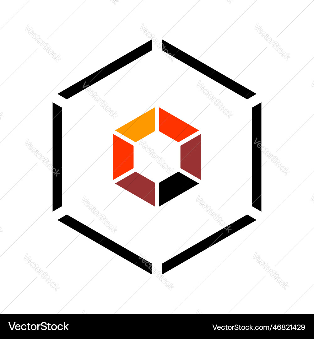 Abstract icon in hexagon shape vector image